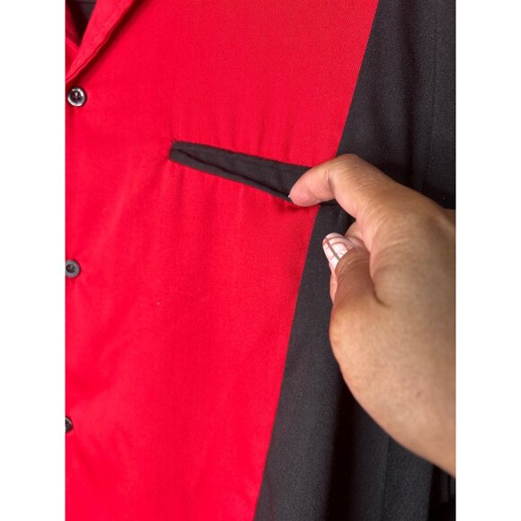Vintage Style Black & Red Bowling Shirt By Sivle 3X Short Sleeve Button-Up - Picture 5 of 10
